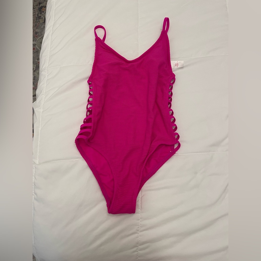 Adorable new hot pink one piece swimsuit